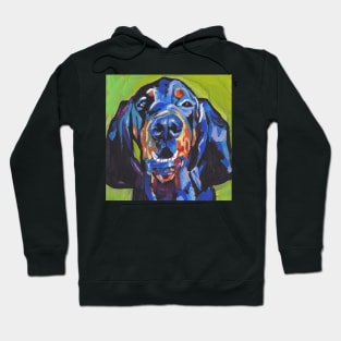 Black and Tan COONHOUND Dog Bright colorful pop dog art Hoodie